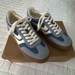Steve Madden Casual Suede-Accent Sneakers in Blue and White